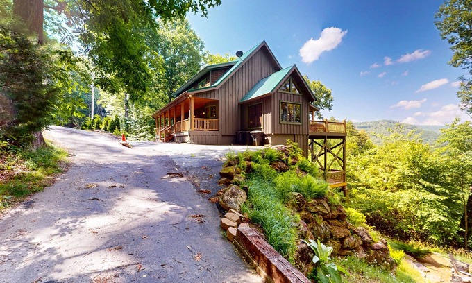 Sapphire House | 8-acre retreat near Sapphire Ski Valley with pool access, fireplace, & deck
