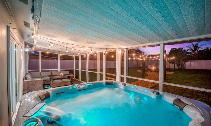 Jensen Beach House | 8 Minutes from numerous beaches, hot tub and beautiful fire pit