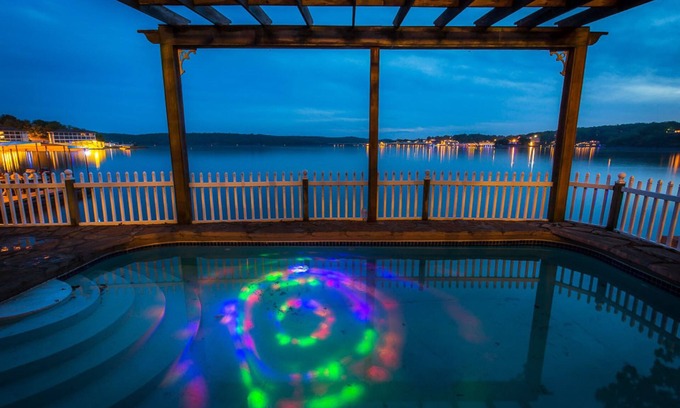 Osage Beach House | 8500 sf, Sleeps 48 in beds, Pool, Hot Tub, Game Rm, 300 ft lake front, In town