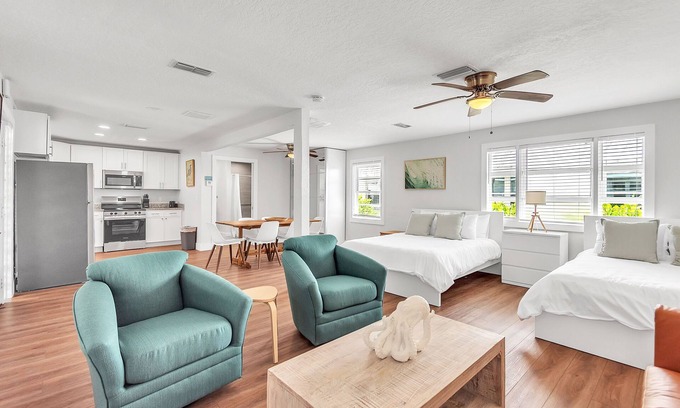 Treasure Island Apartment | 🌞Across From Beach👙Heated Pool🐬Bungalows #10🐶Dogs Welcome!