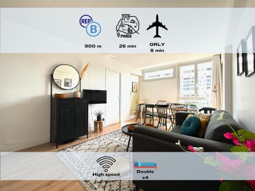 Fresnes Apartment | Altura - 4 chambres, RER B à 900m et Orly en 8 min