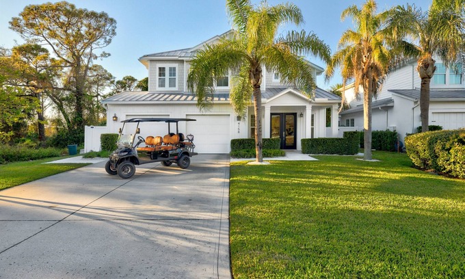 Jacksonville Beach House | Amazing Home with Golf Cart, Heated Pool and Spa