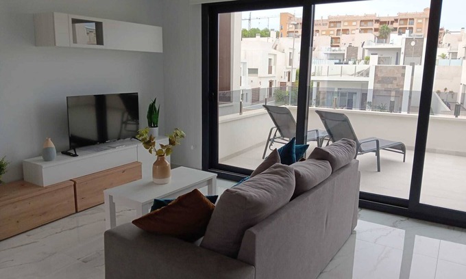 Orihuela Costa Apartment | Apartment 'Amanecer 7 Alicante' with Shared Pool, Wi-Fi and Air Conditioning