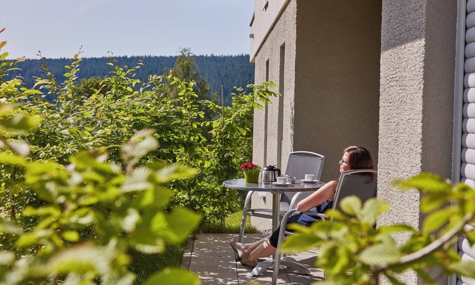 Sankt Georgen im Schwarzwald Apartment | Apartment 'Auszeit Mit Pflege - Fewo 2' with Private Terrace, Shared Garden and Wi-Fi