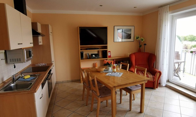 Ueckeritz Condo | Apartment "Sonne" with Achterwasser view for 4 persons, 1 extra bed possible.