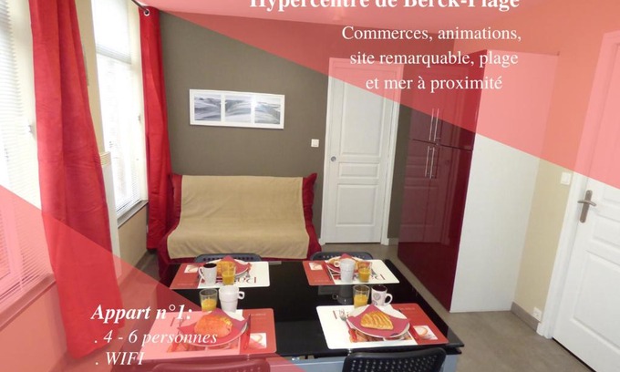 Berck-sur-Mer Apartment | Appart 4-6 pers Berck-Plage Hyper-centre