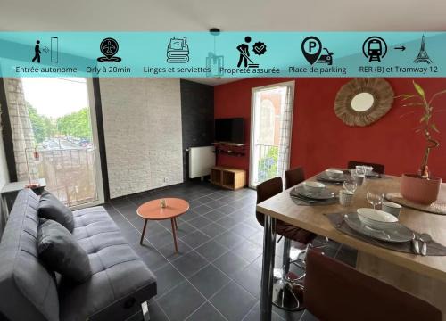 Massy Apartment | Appartement calme proche Paris avec parking privé
