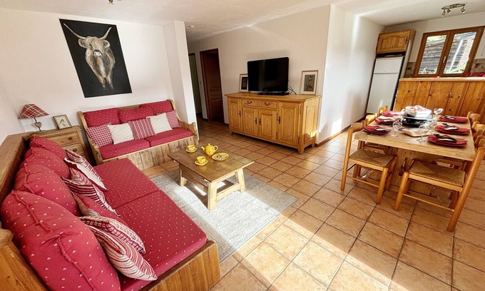 Praz-sur-Arly Apartment | Appartement Dans un Chalet à la Montagne Avec Très Belle vue sur le Mont-blanc