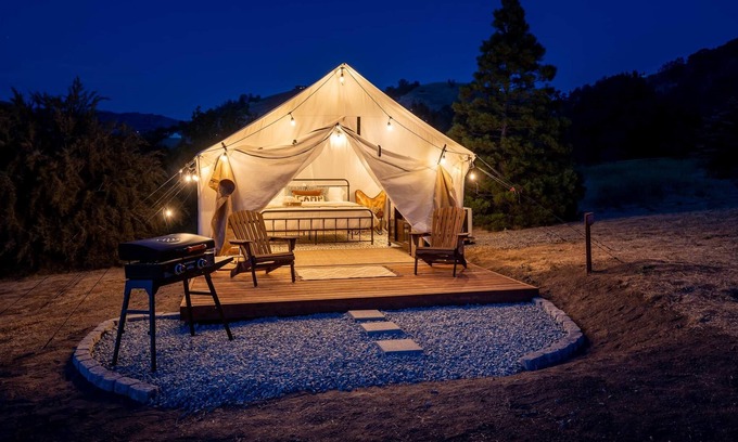 Tehachapi RV Rental | Aspen Tent |Unique Getaway | Glamping Tent Experience