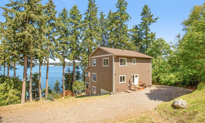 Port Hadlock House | Beachfront 3-story home w/deck, bay views, hot tub, game room, WiFi, EV charger