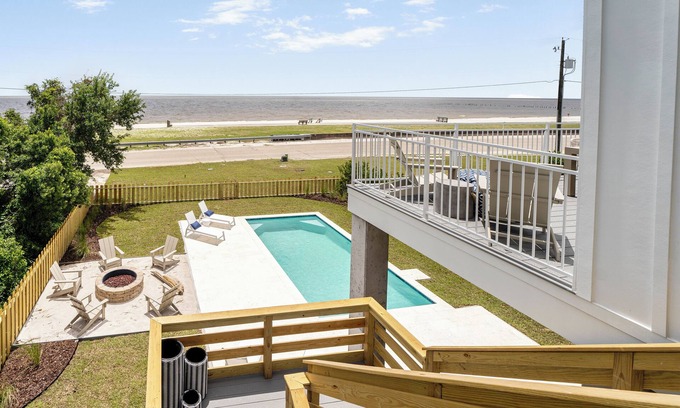 Henderson Point House | Beachfront Luxury Home - Pool, Firepit, VIEWS!