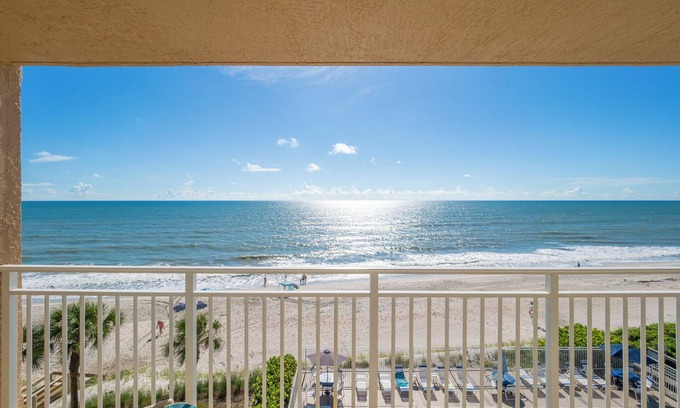 Indian Harbour Beach Condo | Beachfront Vacation Rental, Beautiful Views from the 5th story balcony.