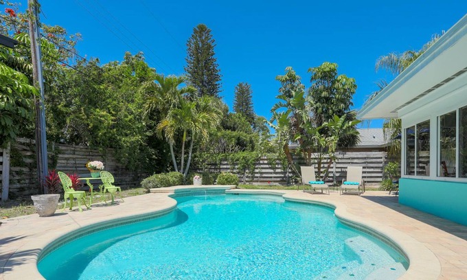 Palma Sola House | Beachy Amazing Pool Near Anna Maria Island Blue Heron