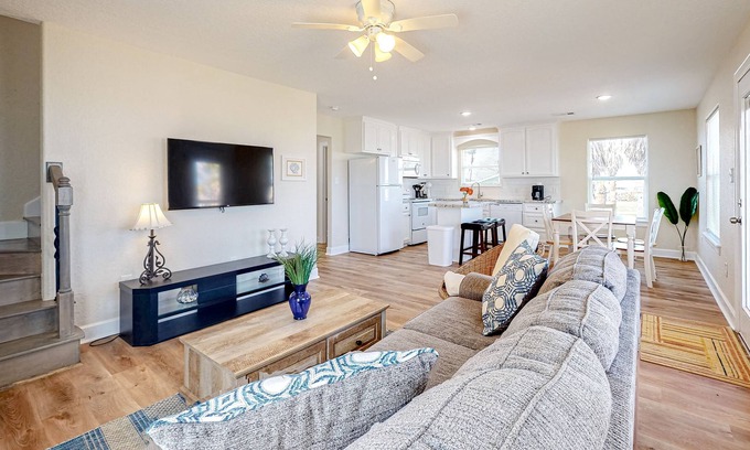 Surfside Beach House | Beachy home with high-speed WiFi, central AC, washer/dryer & outdoor shower