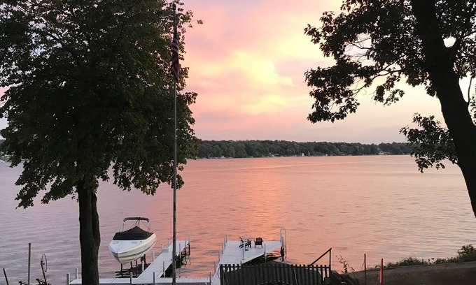 Delavan Lake House | Beautiful Lakefront Home w/private pier and swim raft