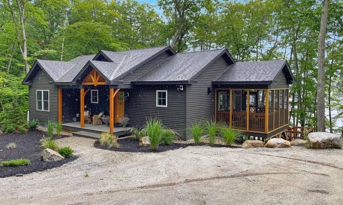 Bridgton House | Beautiful new modern cabin with 100 feet of shoreline on Long Lake