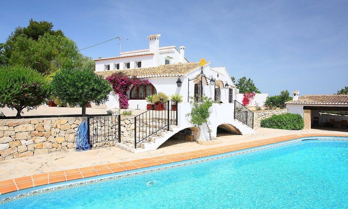 Fustera Villa | Beautiful private villa for 10 guests with private pool, A/C, WIFI, TV, patio and panoramic view