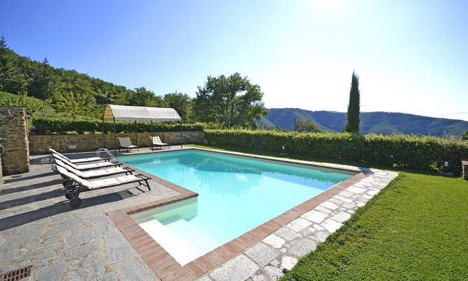 Pieve di Chio Villa | Beautiful private villa with A/C, WIFI, private pool, TV, patio and panoramic view, close to Cor.