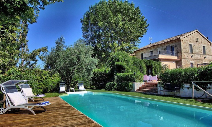 Ostra Villa | Beautiful private villa for 12 people with WIFI, A/C, private pool, TV, patio and panoramic view