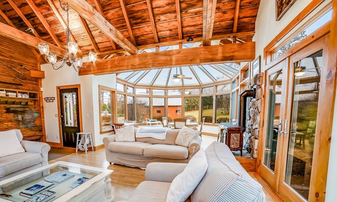 Lincoln House | Beautiful, rustic home w/on-site playground, deck, patio, grill, and fireplace