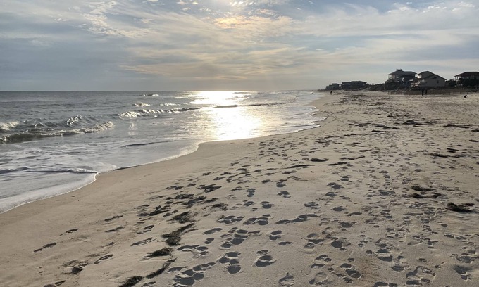 St. George Island House | Beautiful St.George Island pool home, large patio pool surround & fire pit area.