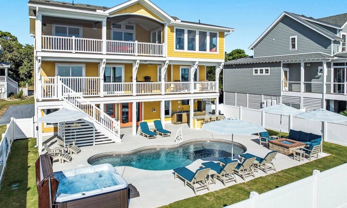 Kitty Hawk House | Beautiful Sunshine | 4,450 ft to the beach | Private Pool and Hot Tub
