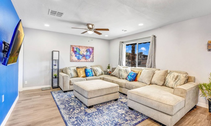 North Las Vegas House | Big Groups Retreat: Remodeled, Landscaped, King Beds, Desks, BBQ, Games