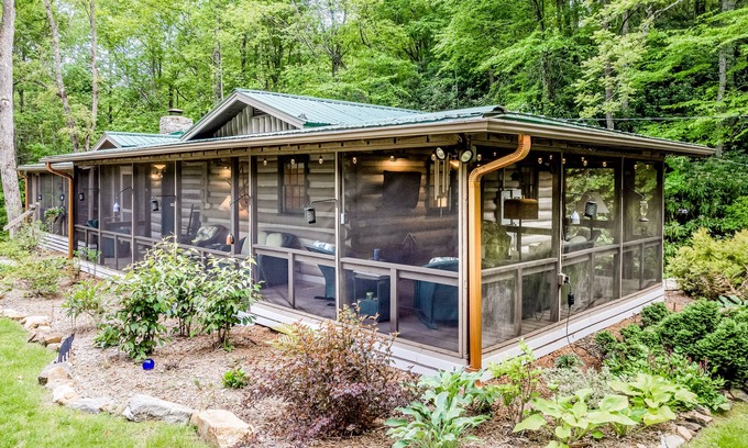 Franklin House | Bird-watcher's creekside cabin with screened porch, fireplace, yard, & firepit