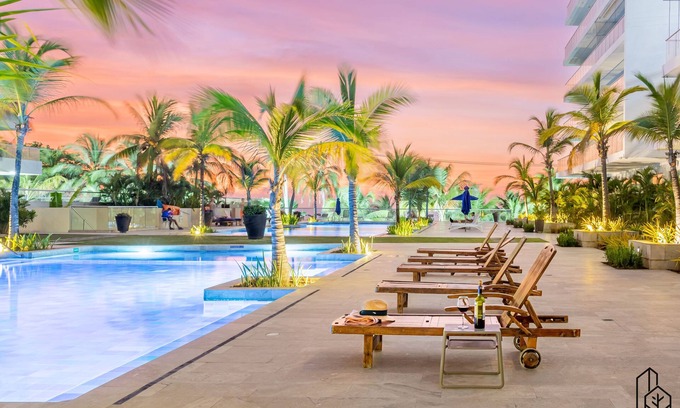 La Boquilla Apartment | Bizsar Mar : Swimming pools : Private beach access : BBQ