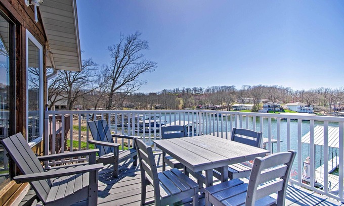 Sunrise Beach House | Boat Dock + Scenic Decks: Lake of the Ozarks Gem