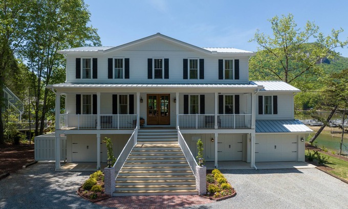 Lake Lure House | Brand New LAKE FRONT-6 BR 7 BA home with direct views of Rumbling Bald