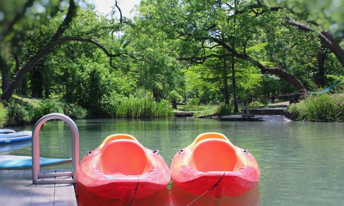 Seguin Cabin | Brand new waterfront Cabin with many amenities: Pool, hot tub & kayaking. - SG15