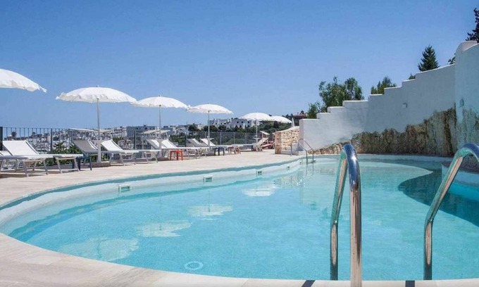 Ostuni House | Breathtaking view from the balcony, pool front house, free parking, beach at 8'
