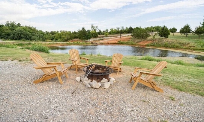 Elgin Cabin | Cabin at Pepper Sprout Ranch Pond View Rural Setting Outdoor Amenities