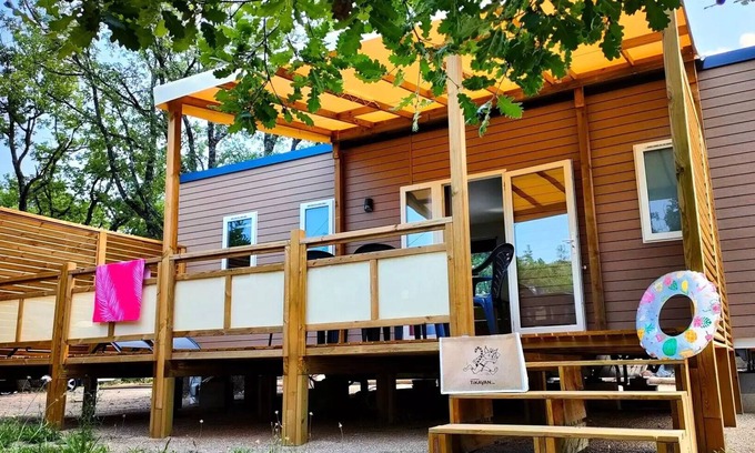 Bauduen House | Camping Tikayan Rives du Lac de Sainte Croix* - Mobile Home Texas Comfort 4 rooms 6/8 people Air-conditioned