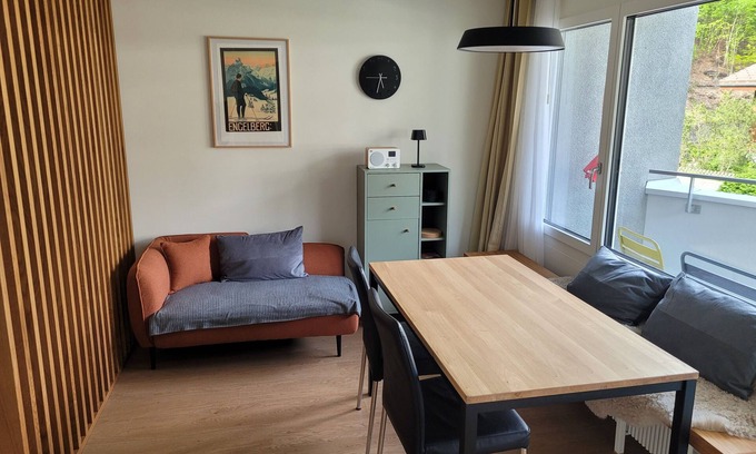 Engelberg Apartment | Central, newly renovated 2-room apartment in the train station and Titlis valley station