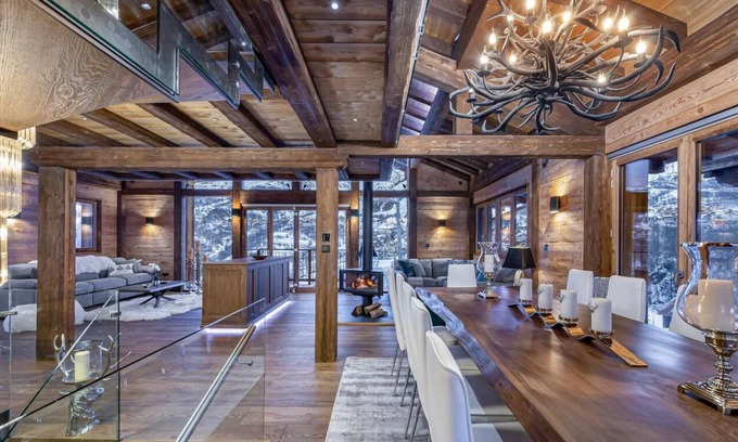 Les Belleville Ski Chalet | Chalet, wifi, view open, sauna, fireplace or stove, parking, tv, ski locker, 330m²