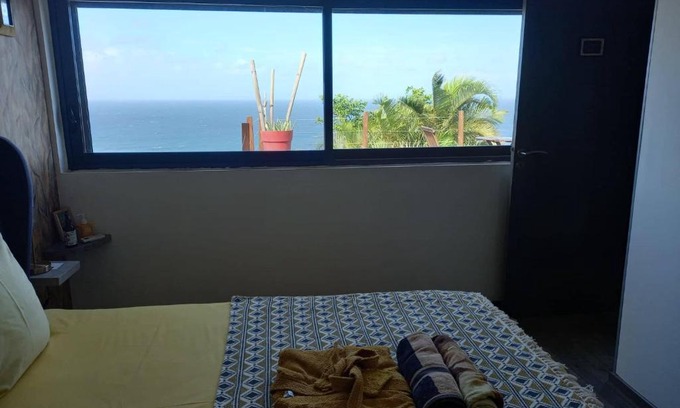 Grand Bois House | CHAMBRE CHEZ L HABITANT PISCINE VUE MER SDB et TERRASSE PRIVEE laverie