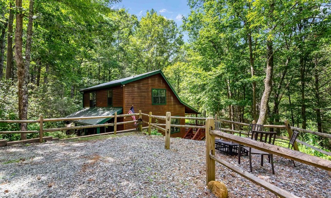 Blue Ridge Cabin | Charming Dog Friendly Mountain Cabin with Hot Tub, Firepit & Scenic Views