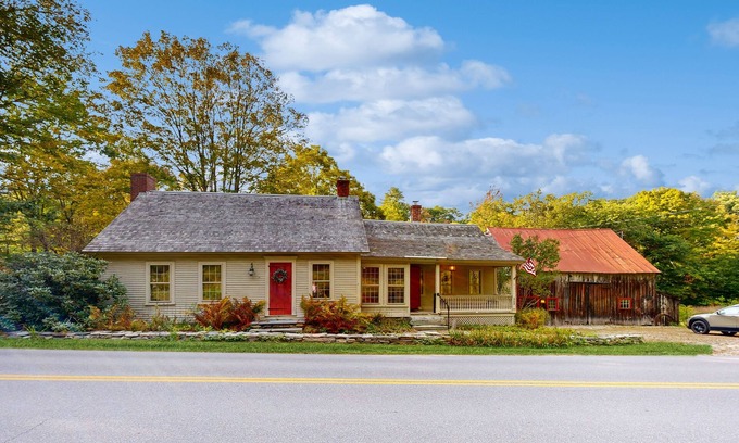 Chester House | Charming farmhouse, riverfront, views, woodstove, w/d, wifi, TV, kitchen, deck