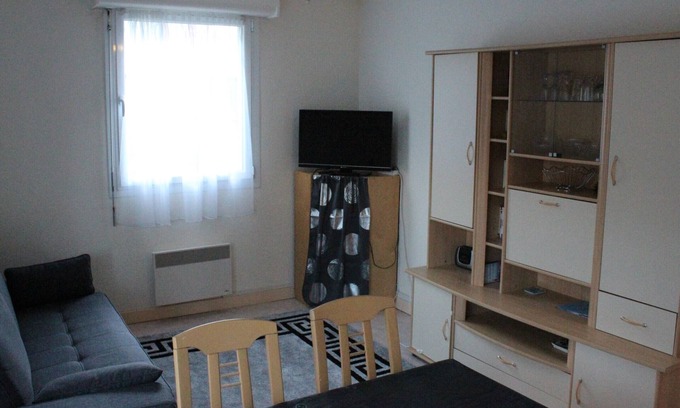 Villers-sur-Mer Apartment | Charming Studio with Balcony, Close to Beach & City Center, Private Parking