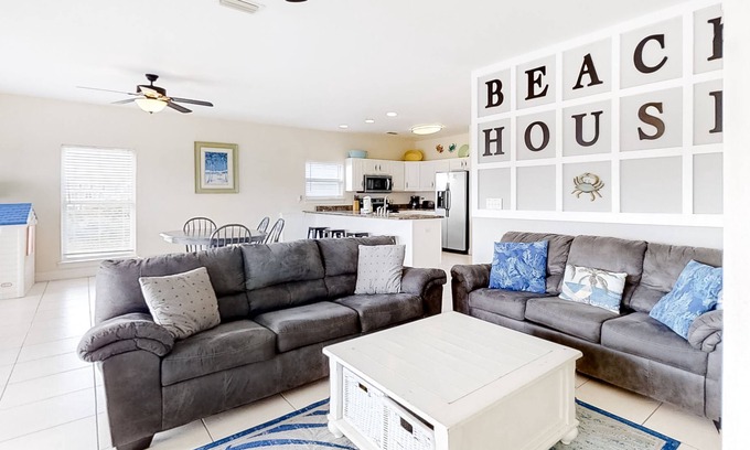 Morgantown House | Cheerful home with screened porch & decks - walk to the beach & pool, tennis