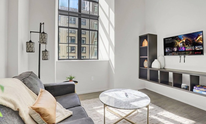 Gateway District Apartment | Chic 1-bed loft in Playhouse square, near Stadiums, Theater, Dining, Pets OK