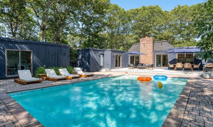 North Sea House | Chic Southampton Getaway with Heated Pool & Seamless Indoor-Outdoor Living