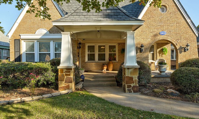 Central Oklahoma City House | Classic Luxury Tutor and Garden Studio with Private Backyard