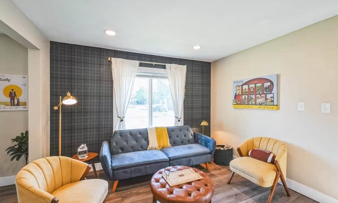 Northeast South Bend House | Clover Cottage Walk to Notre Dame, Game Room, Enclosed Porch, 3 queen beds