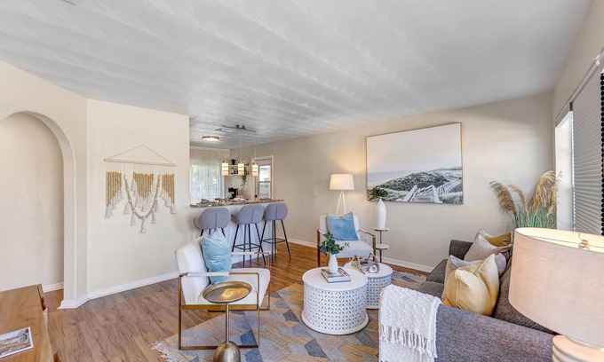 Pompano Beach House | Coastal oasis retreat with fire pit near Pompano Beach Pier.