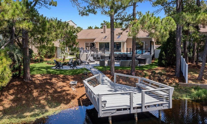 Gulf Pines House | Coastal Soul - Secluded Lakefront Home with Private Pool Area & Golf Cart