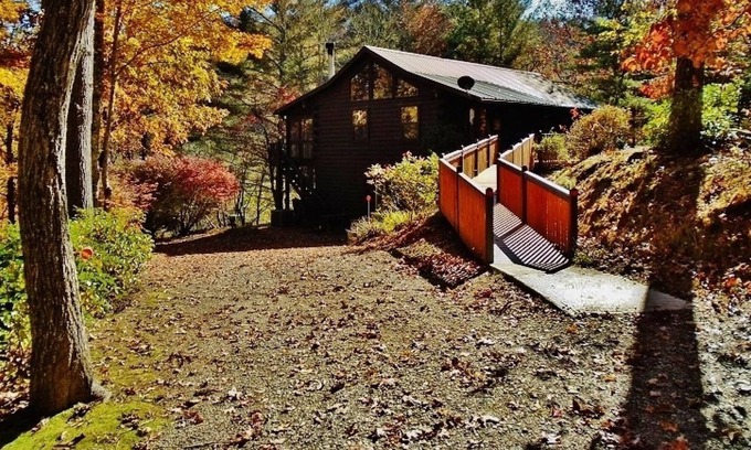 Hayesville Cabin | Cobra6-wheelchair friendly 3 BR/2.5B A cabin deep in forest - tranquil/private