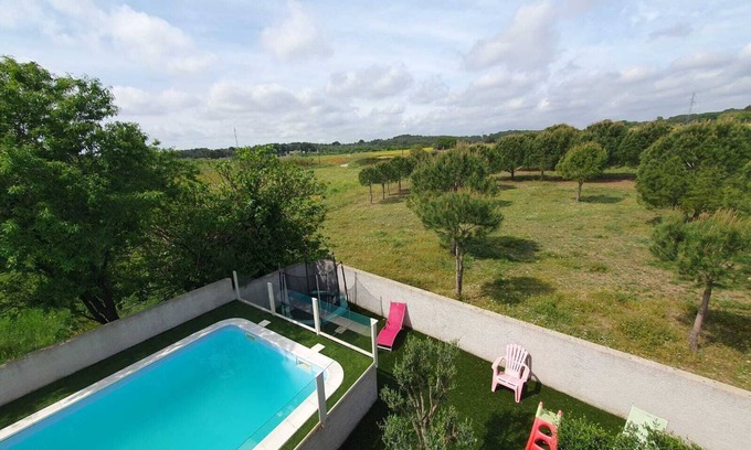 Aigues-Vives Villa | Comfortable, unoverlooked villa with large swimming pool and view of the guarrigue